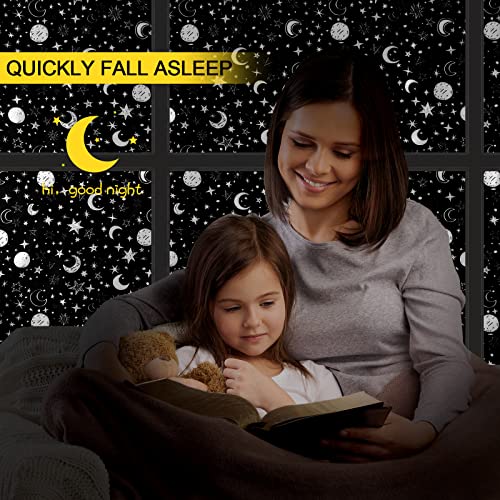 Portable Blackout Shades 118 X 57 Inch Star Moon Blackout Blind Curtain Travel Window Blackout Curtains Free To Cut Temporary Blackout Blinds For Baby Nursery Or Travel Use #TOP2