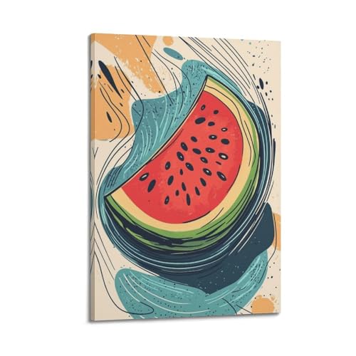 Poster pastèque JIDUHON 20x30 cm | Cadre pour mur blanc sans vie