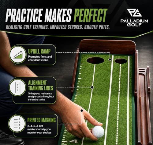 Palladium 10 Ft Golf Putting Mat – Indoor & Outdoor Green