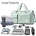 Suruid Travel Duffel Bag with Shoes Compartment Sports Gym Bag with Dry Wet Separated Pocket for Men and Women, Overnight Bag Weekender Bag Training Handbag Yoga Bag - Light Green