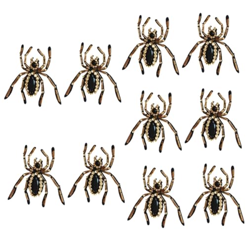 Operitacx 10 peças decoração halloween vesidos shoes sapatos ornamentos sapatos aranha coser em apliques acessórios góticos encantos de aranha bordados tecido não tecido