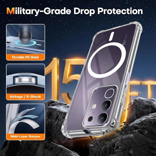 Image of Jkobi Shockproof Crystal-Clear Back Cover for Vivo T4x | Vivo Y31 Pro (Magsafe Wireless Support | Drop & Camera Protection | Hard Polycarbonate)