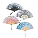 FGXY Lot de 4 Éventails pliants, Éventail à main, Éventails en bambou avec pompon, Pliant Ventilateuren en Bambou Soie, Poche Éventail Pliant, Éventail à Main Chinois Éventail, pour décoration murale