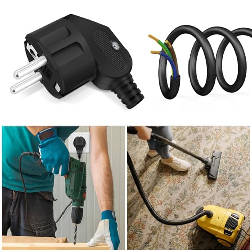 Enchufe Schuko en ángulo plano y resistente a roturas para cables de 8-10 mm 5