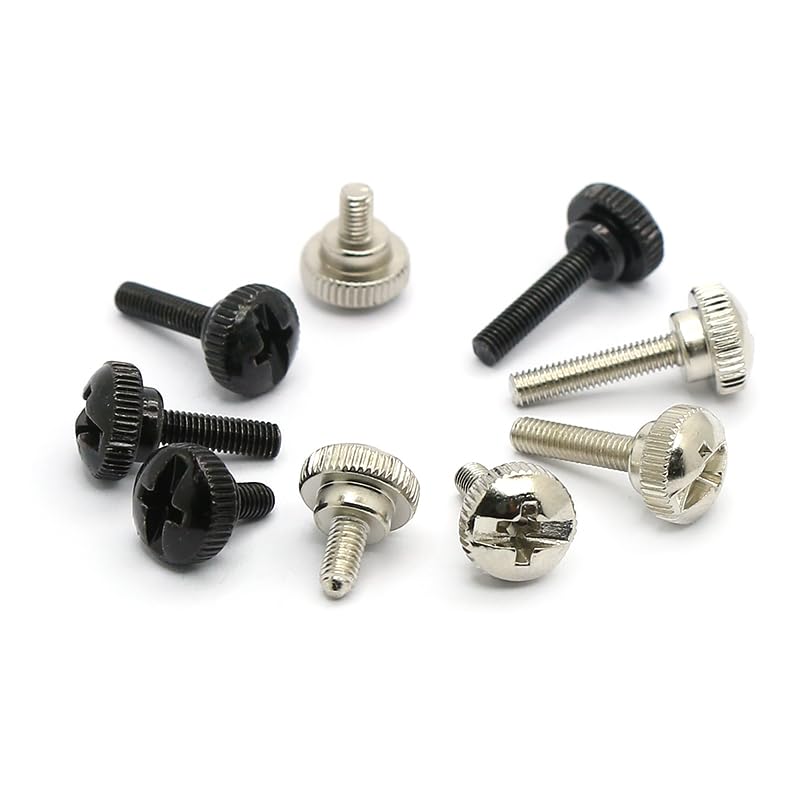 M3 Thumb Screw Phillips Drive knurled Male Bolts Adjust The Tightening Step Round Head Full Thread Pitch Fasteners - (Size: M3 x 14mm (30pcs), Color: White)