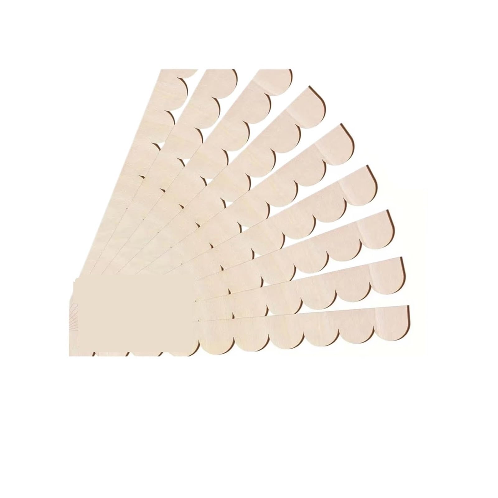Flexible Laminate Beading 12pcs Wood Border Trim Scalloped Unfinished Decorative Edge Wooden Strips Moulding Crafts Wall Cabinet Home Decoration(12PCS)