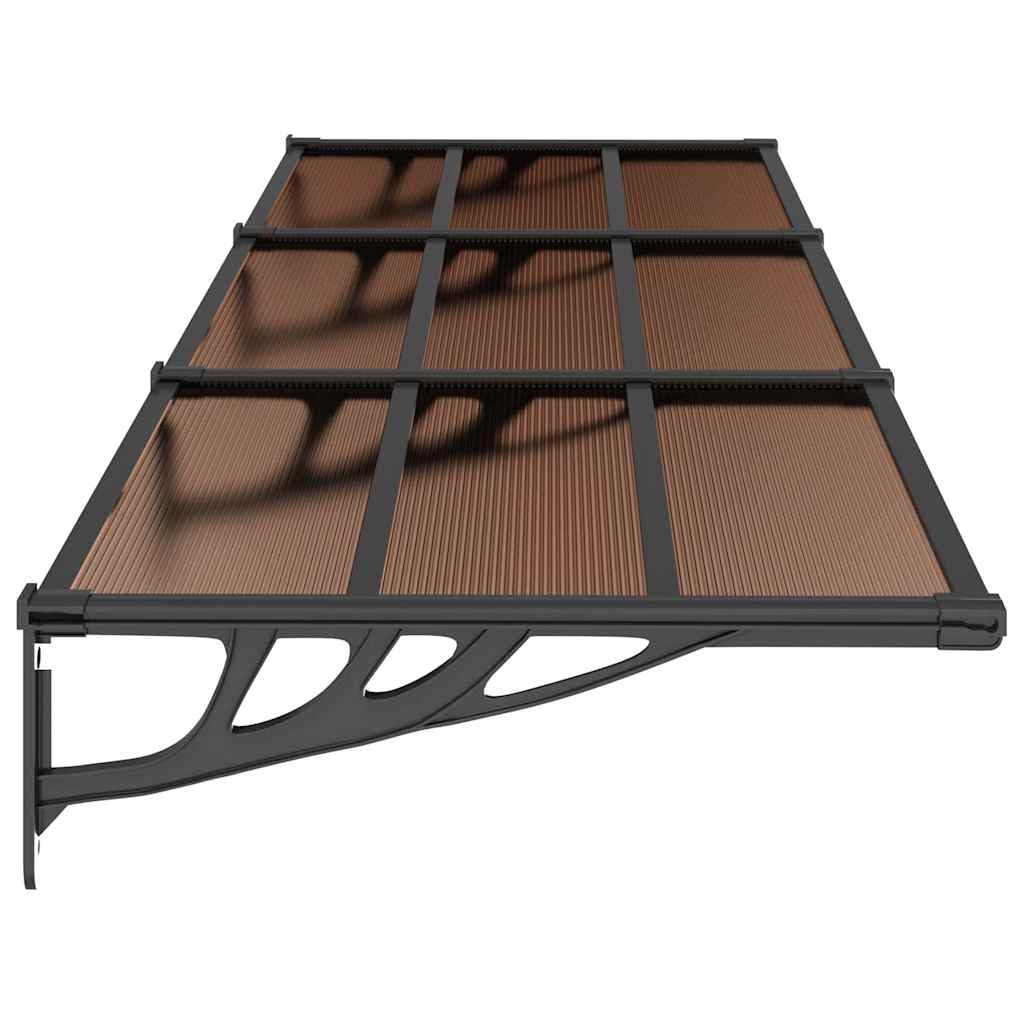 vidaXL Marquesina de Puerta policarbonato Negro 297,5x90 cm, marquesina de Puerta, pérgola de Puerta de Entrada, toldo de Puerta