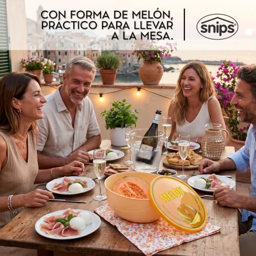 Miniatura 4 de Snips Guarda Melón 2 L, Contenedor para Melón y Rodajas de Melón, Recipiente para Nevera 23,5 x 18 x 11 cm, Apto Lavavajillas, Made in Italy