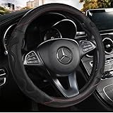 AUSTYLCO ハンドルカバー 軽自動車 ステアリングホイールカバー ステアリングカバー ハンドル 保護カバー 3D 快適さ 滑り止め グリップ力 オシャレ 車小物 O型 ブラック