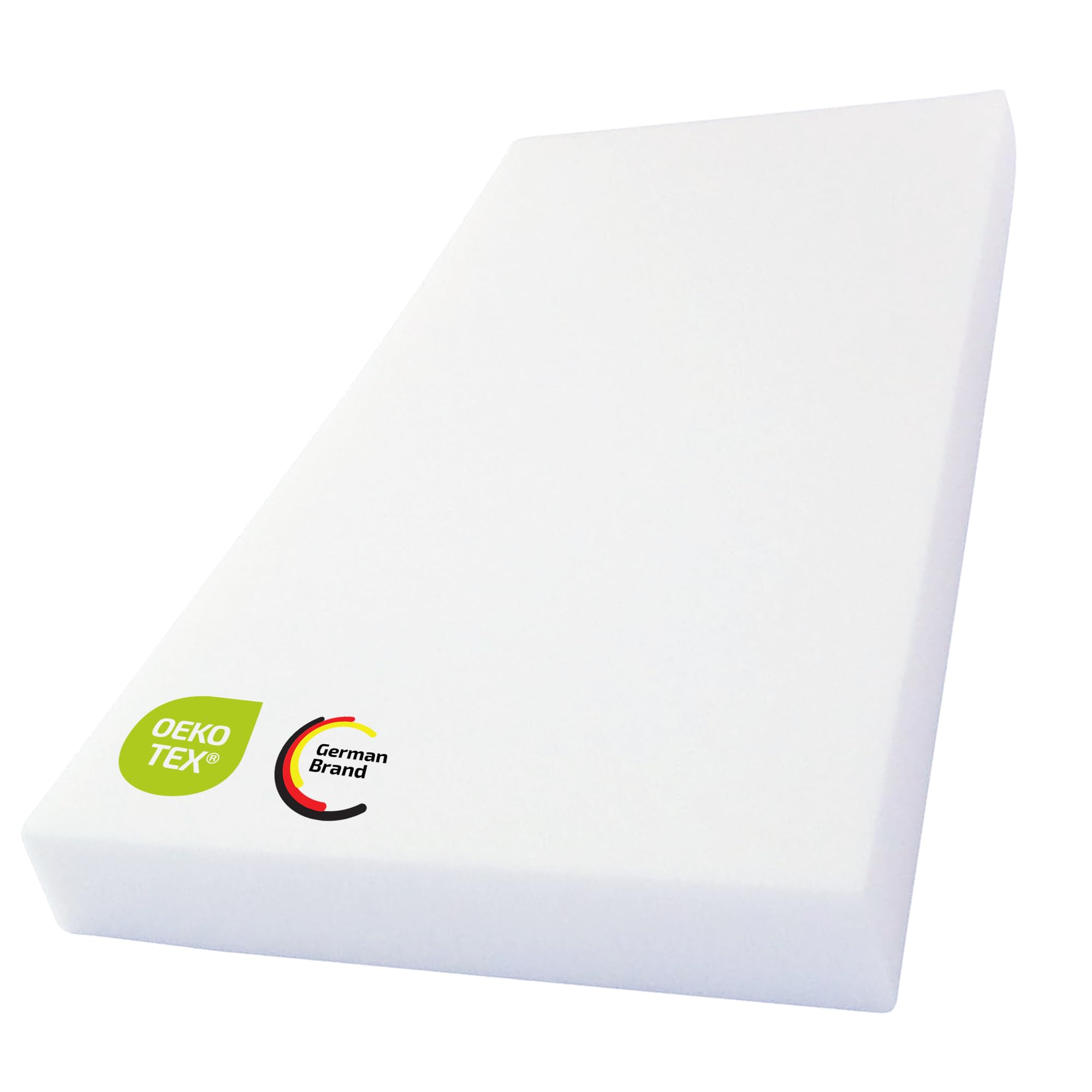 KiNDERWELT Colchón de espuma 120x60x8 cm, panel de espuma de 8 cm, relleno de espuma, colchón de espuma para acolchado de muebles DIY, sobrecolchón, camping, bricolaje