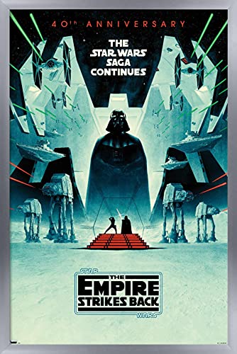Trends International Star Wars: The Empire Strikes Back - 40Th Anniversary Wall Poster, 22.375" x 34", Silver Framed Version