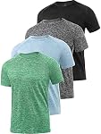 Ullnoy 3-4 Pack Men's Dry Fit T Shirt Moisture Wicking Athletic Tees Exercise Short Sleeves Gym Workout Top