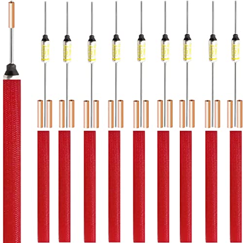 Image of 10 pcs SF184E SEFUSE 10A 250V Metal Thermal Cutoffs Thermal Fuse 184 Degree with GT-1 Crimp Terminal Silicone Fiberglass sleeving for Household Electrical appliances