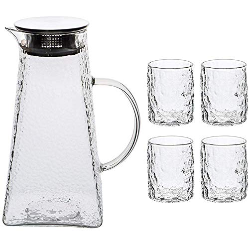 Glas Teekanne Hitze Kalter Wasserkocher Glas Teekessel Krug Abnehmbarer Infuser Griff Tasse Deckel Wasserbehälter für Tee, Kaffee, Limonade, kochende
