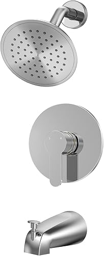 WRISIN Juego de grifo de ducha para bañera con válvula, cabezal de ducha y mango, válvula de ducha y kit de molduras con cabezal de ducha Rian de