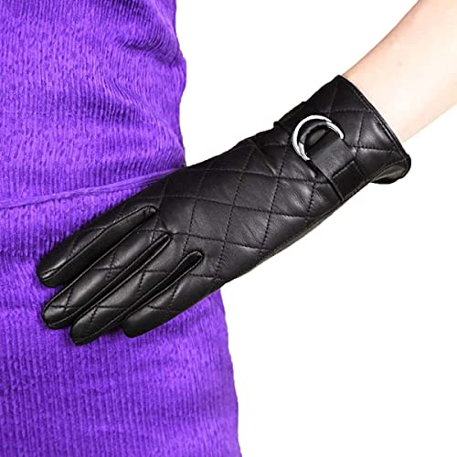 GHCXY Guantes Unisex de Adultos Y Manoplas para Mujer Moldeada Del Enrejado Invierno Caliente de Espesor Simple Glamour Al Aire Libre Del Color Sólido de Las Manoplas/Negro/L