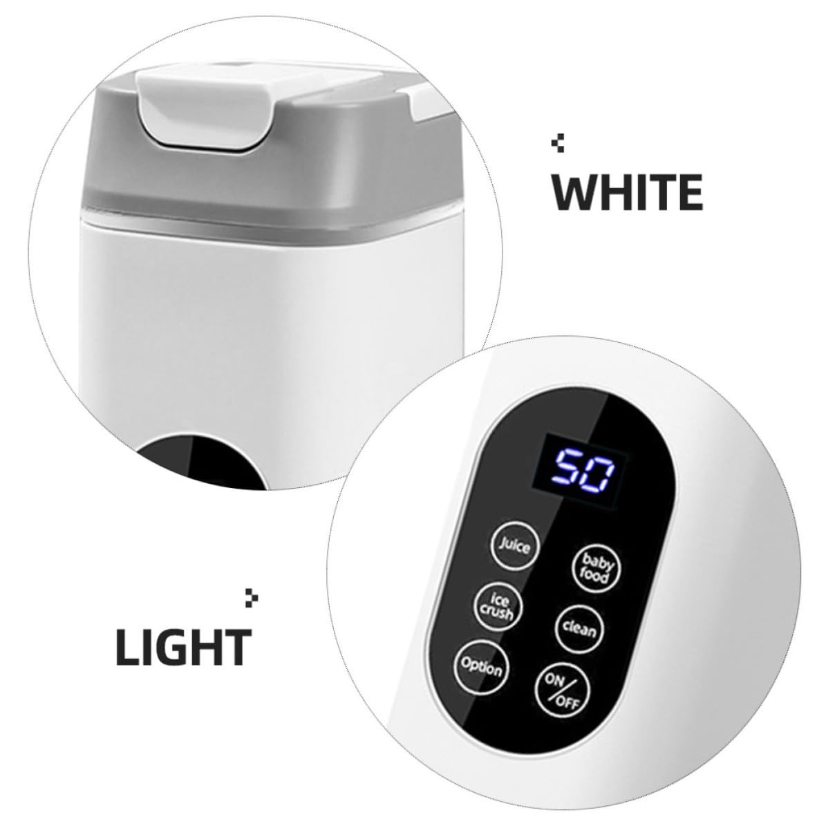Artibetter Licuadora Portátil de Color Blanco 12 Cuchillas, Fácil de Limpiar y Recargable, Exprimidor Fresco Adecuado para Viajes al Aire Libre y Uso Diario
