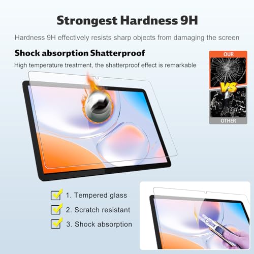 Protector de pantalla templado para tablet Relndoo TB02 10" miniatura 3