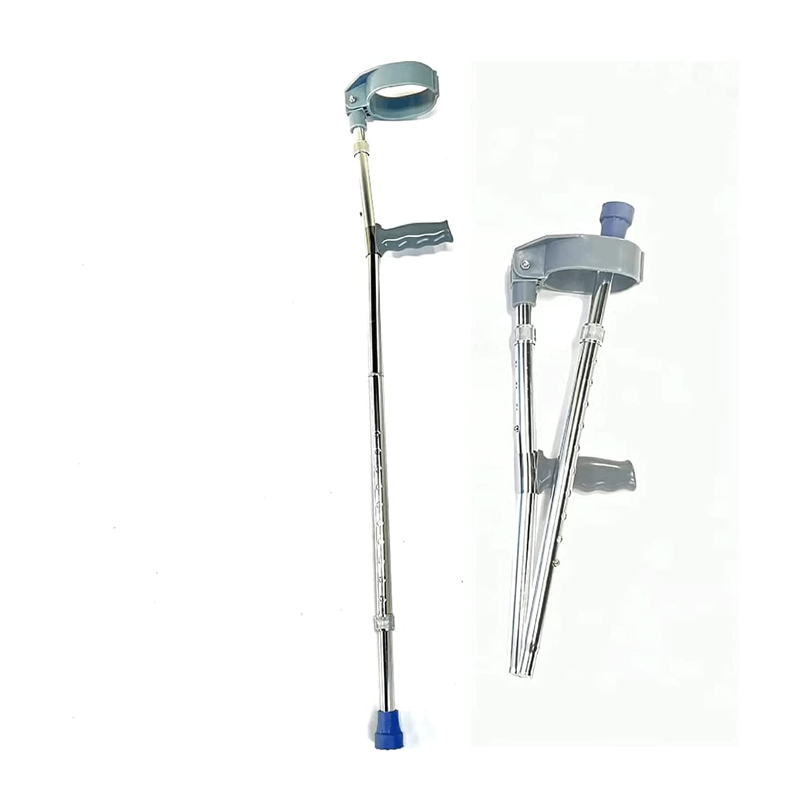 PAASHE Muletas de Aluminio Bastones de antebrazo Bastones telescópicos Ajustables en Altura Bastón de Caminar Unisex para Entrenamiento de rehabilitación