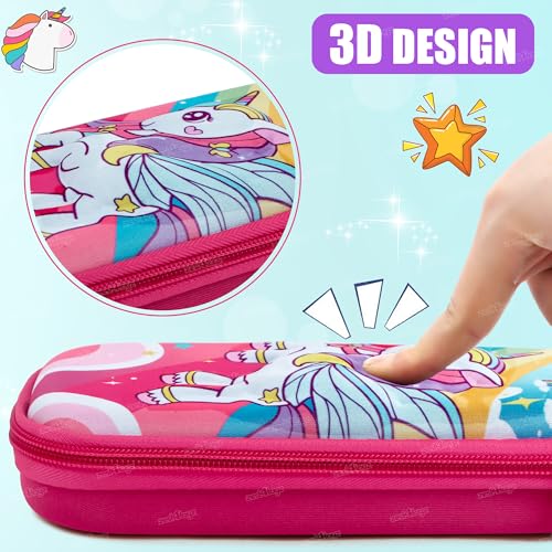 Image of Zest 4 Toyz Unicorn Pencil Case for Kids Pencil Pouch Large Capacity Pencil Box Case for Kids Pencil Pouch for Girls and Boys(Random Design Dispatch)- Multicolor