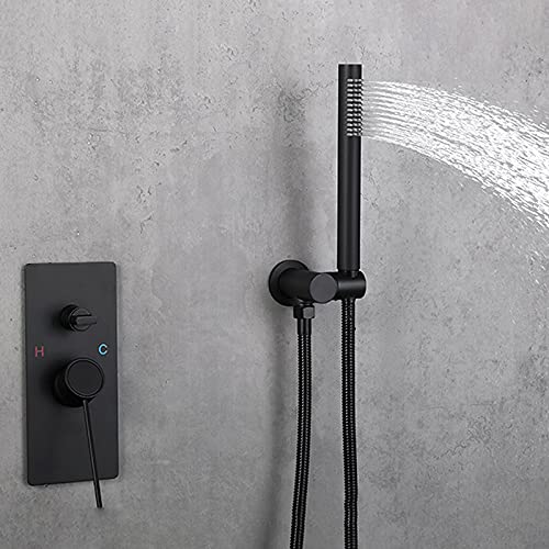 Ensemble de robinet de douche mural noir pour douche relaxante angle inclinable - 5