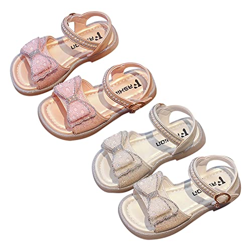 Kids Baby Girls Princess Shoes Summer Soft Bottom Rhinestone Bow Anti Slip Princess ShoesLittle Kids Flip Flops Girls2