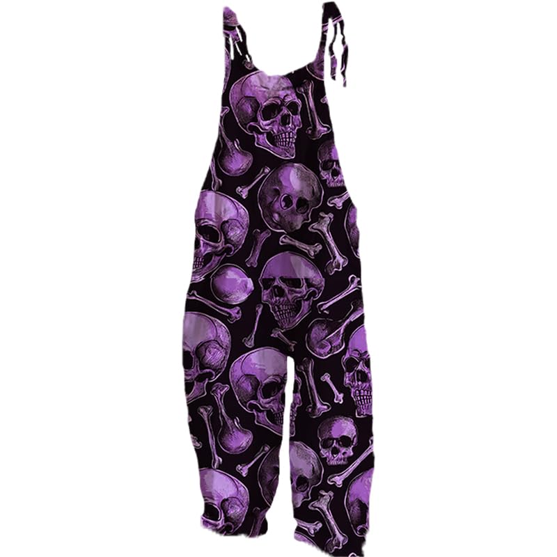 Bengbobar One Piece Casual Jumpsuits for Women Halloween Bat Pumpkin Ghost Cute Print Women's Jumpsuits Rompers Overalls