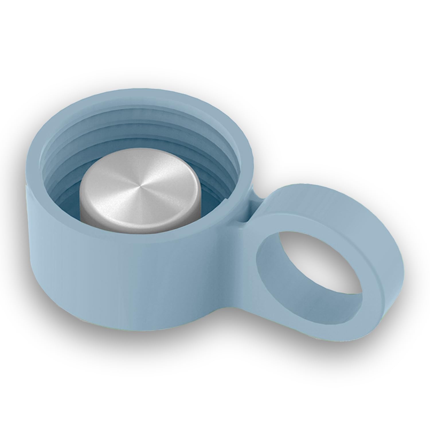 purifyou Replacement Cap for 40, 32, 22, 12 oz Reusable Glass Water Bottle with Time & Volume Markings, Non-Slip Silicone Sleeve, Stainless Steel Lid