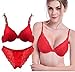 Produktbild ZUKULIFE Nature Damen Spitzen Push Up BH Unterwäsche Sets - (Red 34B)