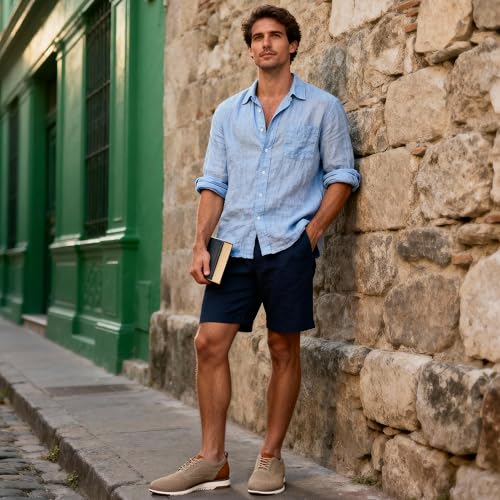 Image of DECARSDZ Casual Dress Shoes for Men Fashion Lace-Up Mesh Fabric Oxfords Breathable Lightweight for Daily Walking Breeze Sneakers