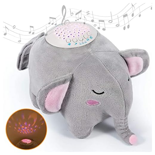 Baby Sleep Soothers, Momcozy Baby White Noise Machine, Auto-Off Timer and Volume Control Night Light Soother, 15 Lullabies Sound Machine for Newborns and Up, Elephant