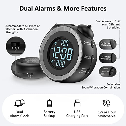 Uscce UE188-2 Loud Dual Alarm Clock thumb #5