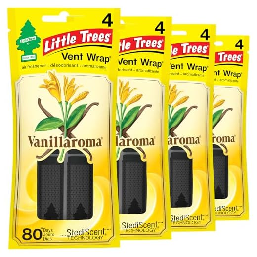 LITTLE TREES Car Air Freshener | Vent Wrap Provides Long Lasting Scent, Invisibly Fresh | Vanillaroma, 16 Air Fresheners