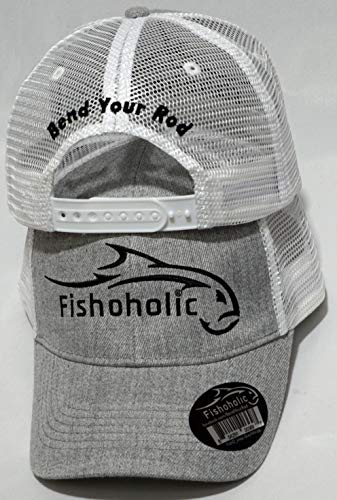 Fishoholic Snapback Baseball Fishing Hat. Embroidered Logo. Mesh Back W' Snap Closure. Fishing Gift. Fishaholic Uspto(R) Tm #TOP1