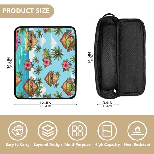 Bolsa de viaje para herramientas de cabello con tapete resistente al calor y organizador portátil para planchas y accesorios de peinado miniatura 4
