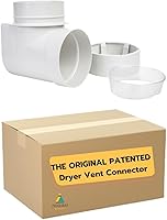 Ziggurat STV-90 DIY Dryer Vent Connector Kit - Toolless 90° Elbow, Space-Saving Airtight Seal for Tight Laundry Spaces