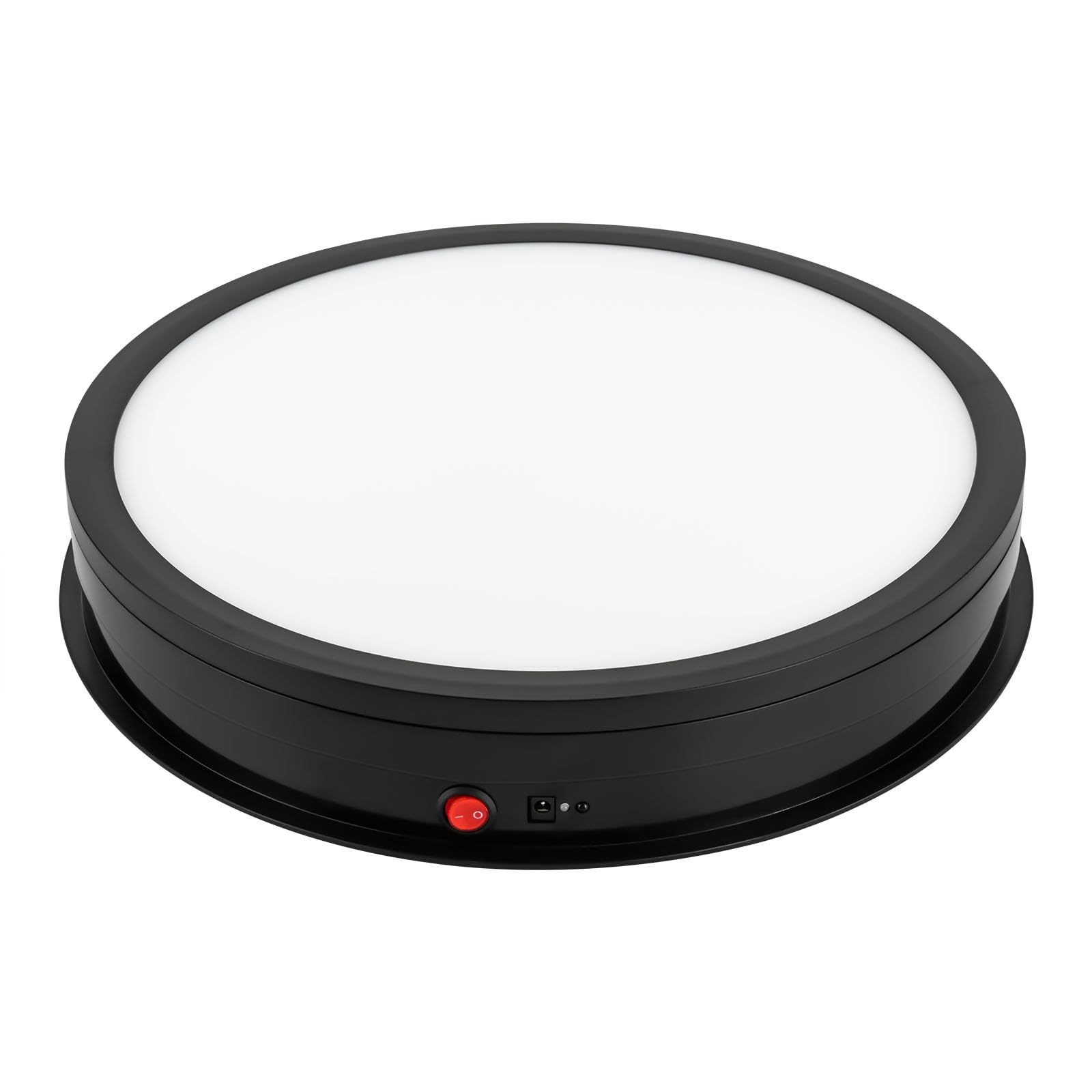 Supporto girevole per presentazione, piatto girevole elettrico girevole a 360°, 42 cm, con telecomando, luce LED per gioielli, dispositivi digitali, presentazione del modello