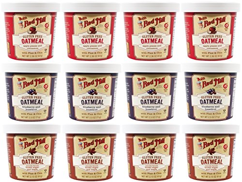 Bob's Red Mill Gluten-Free, Flavored Oatmeal Cup Variety (Apple Cinnamon, Blueberry Hazelnut, Maple...