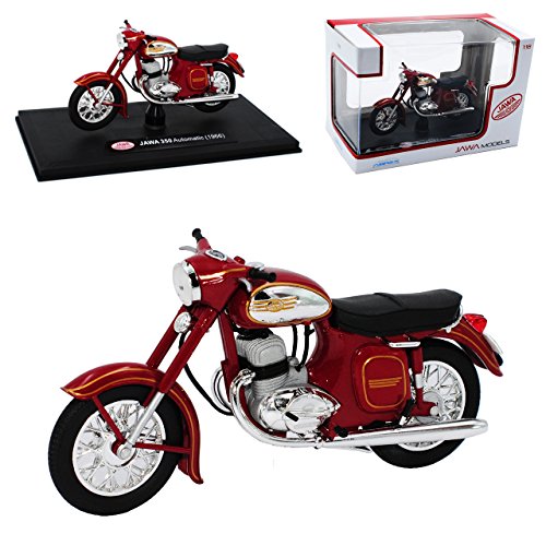 Abrex Jawa 350 Automatic 1966 Dunkel Rot 1/18 Modell Motorrad mit individiuellem Wunschkennzeichen Cover