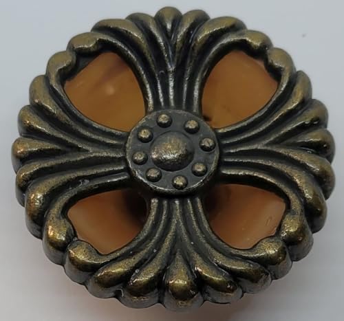 Furniture Knowledge 2" Round Bakelite Zinc Diecast Waterfall Style knob Pull mid Century Modern Rustic Antique Vintage Retro Old Tortoise Shell Backing