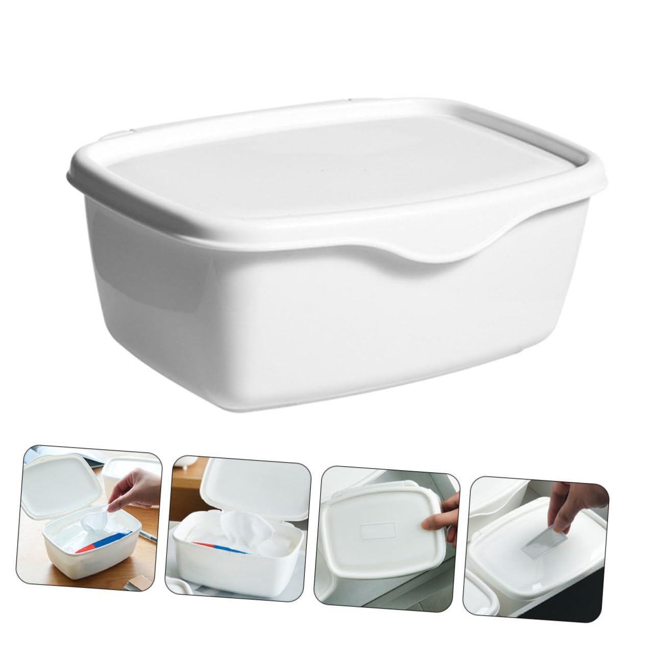 3 Sätze Kiste Abwischen Fall Für Babytücher Tücherbeutel, Behälter -feuchttuchhalter Spender Für Babytücher Maskenaufbewahrungsorganisator Feuchttücher Weiß Plastik 2 Stück * 3 MAGICLULU