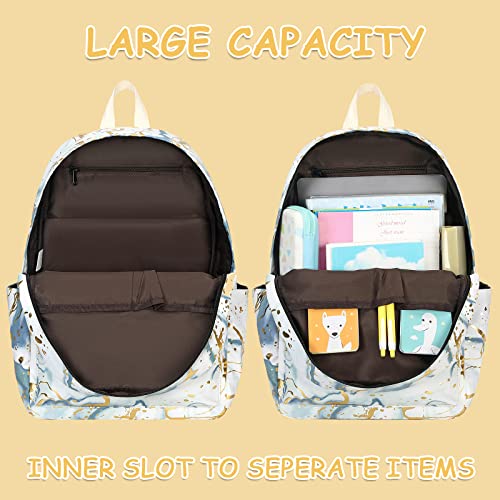 Kids School Backpack Girls Bookbags Schoolbag For Teens Elementary Travel Daypack (Marble Gray) #TOP4