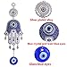 Evil Eye Fatima's Holy Hand Talisman Pendant Decoration, Handmade Turkish Ornament, Lucky Blue Evil Eye Hanging Ornament Amulet for Car, Home and Office for Protection and Blessing