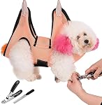 Dog Grooming Hammock Harness, Pet Grooming Sling Tools with Dog Nail Clippers/Trimmer,Nail File (Size:S)