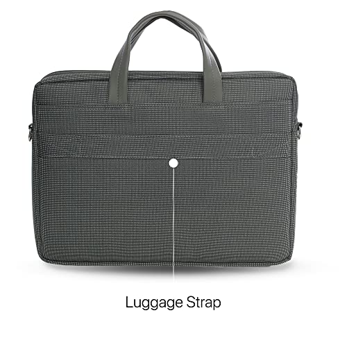 Image of Vaku Luxos DA SALERNO Laptop Messenger Bag for Men and Women Premium Collection Canvas Leather| Briefcase compatible with MacBook And Laptop Up to 14 inch with adjustable strap (Grey)