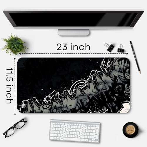 Image of Extended Gaming Mouse Pad for Desk (23x11.5 Inch) - Large Mouse Pad for Office & Home | Non-Slip Rubber Base, Smooth Surface Desk Mat for Laptop, Keyboard & Mouse (Supper Heros Edition) (Print 15)