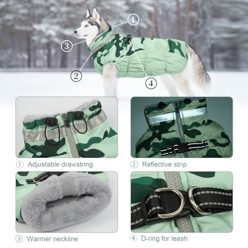 Image of Lelepet Warm Dog Winter Coat Dog Coats for Small Dogs Waterproof Dogs Jacket with Harness Built in Reflective Cold Weather Coats Windproof Zip-Up Winter Fleece Vest Snowsuit Chihuahua XS