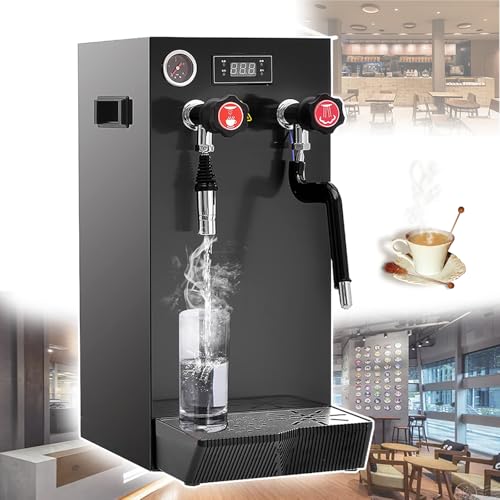 QUSYZD Espumador de Leche Comercial, máquina automática de Agua hirviendo a Vapor, Vapor Giratorio, Aislamiento térmico de 3 Capas, Bandeja de Goteo extraíble, con Pantal,