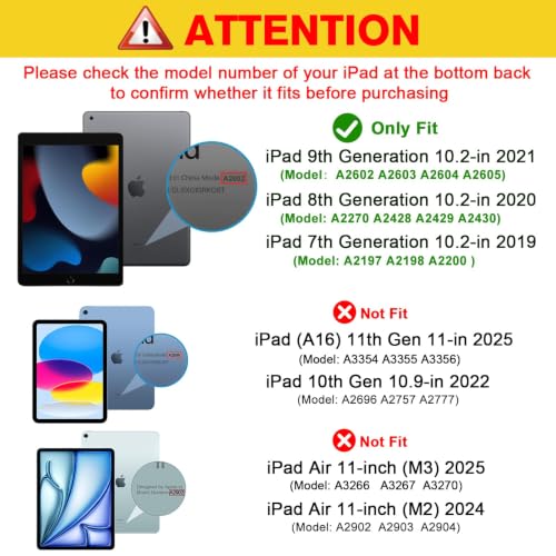 Image of ProCase for iPad 9th / 8th / 7th Generation Case 10.2 Inch (2021 /2020 /2019 Release), 10.2 iPad Case 9th / 8th / 7th Gen Cover, Slim Smart Cover with Translucent Hard Shell Back -Matte Black