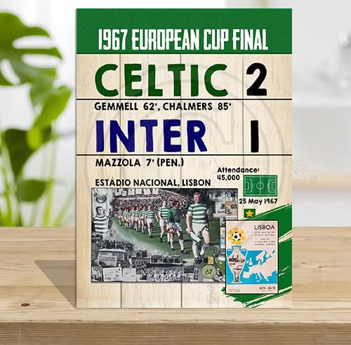 Celtic 1967 European Cup Final Sign The Hoops Gift idea Free-standing Wooden Plaque